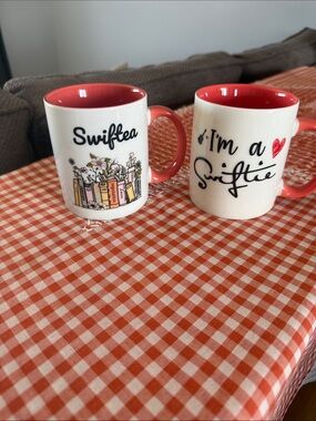 Taylor Swift White Ceramic Mugs with Red Interior and Handle
#1